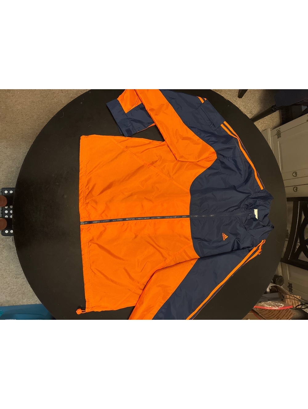 Adidas Windbreaker Orange and Navy Men’s Size XXL